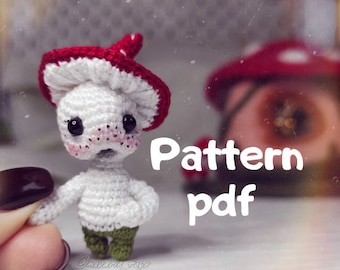 Modello Tutorial fai da te all'uncinetto con funghi in inglese