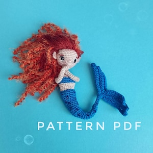 Pattern mermaid amigurumi crochet DIY tutorial in English