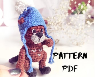 Pattern beaver crochet DIY tutorial in English