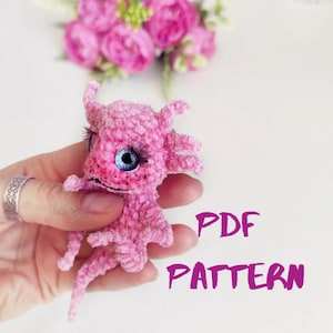 Pattern axolotl crochet DIY tutorial in English