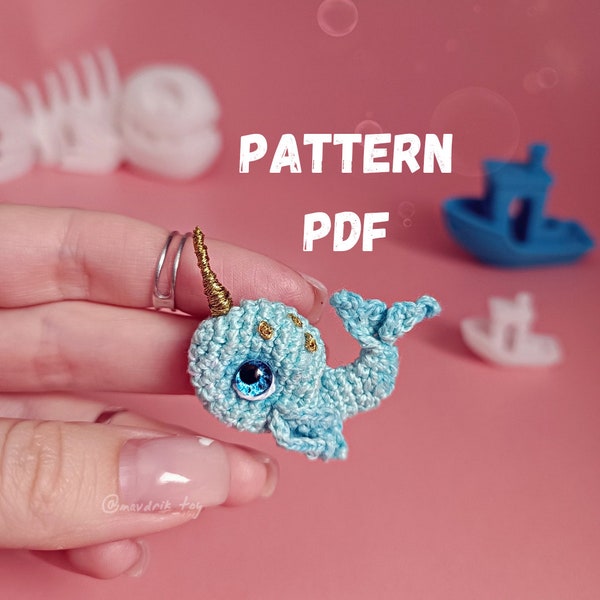 Pattern narwhal amigurumi crochet DIY tutorial in English
