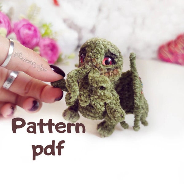 Pattern Cthulhu Monster amigurumi crochet DIY tutorial in English