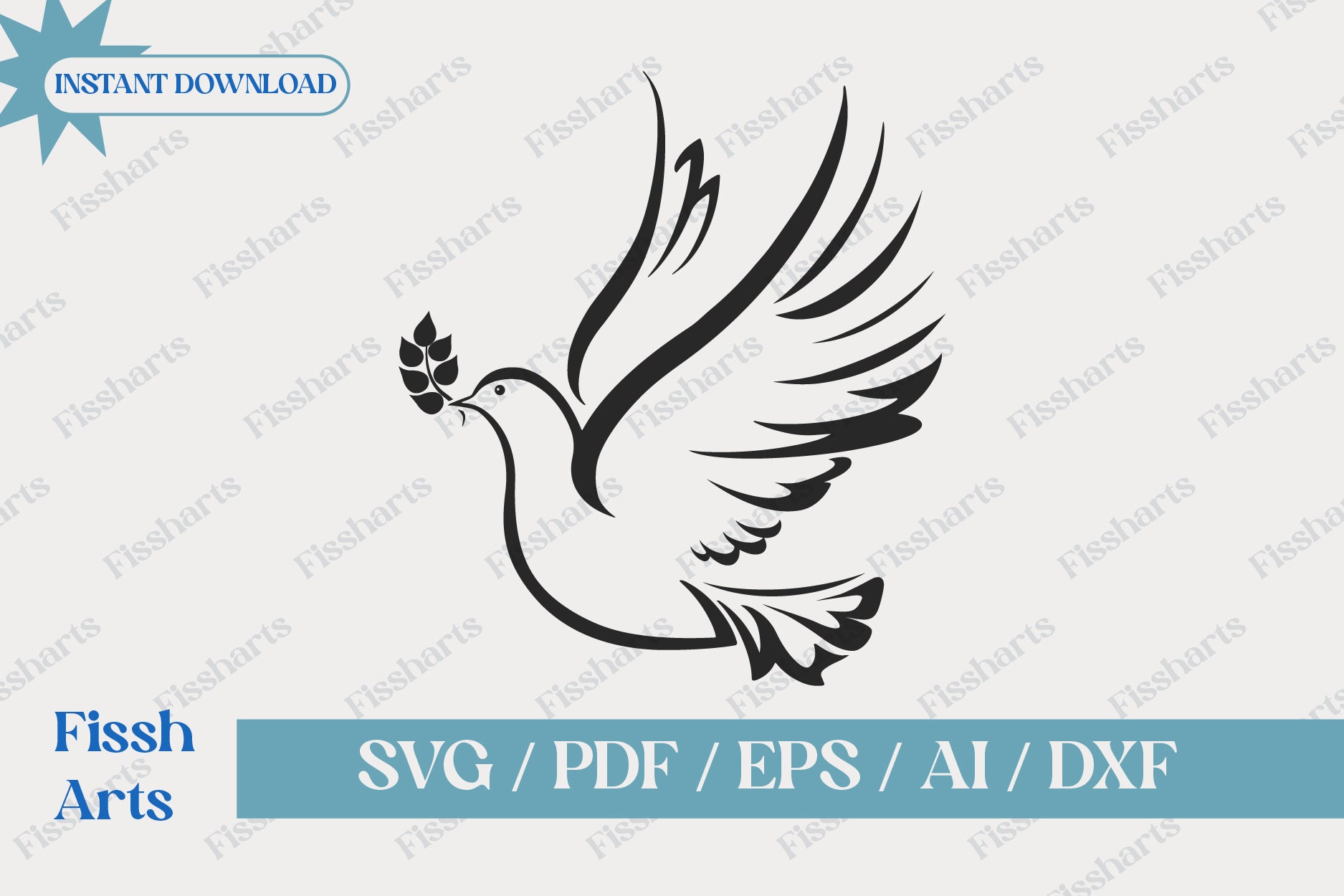 Flying Dove Vector SVG Cut File Pattern Panel Stencil Templates Laser