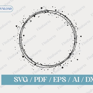 Arquivo de corte de vetor de coroa de estrela de coração | Logotipo da guirlanda | Coração Estrela Svg | Guirlanda Eps Svg Dxf Ai PDF | Silhueta de guirlanda | Coração e Estrela Svg