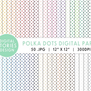 Polka Dots Digital Paper | Scrapbook Papers | Seamless Paper | Scrapbooking Printable | Polka Dots Pattern | Seamless Pattern | Wallpaper