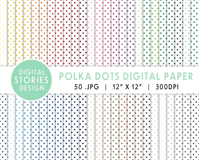 Polka Dots Digital Paper | Scrapbook Papers | Seamless Paper ...