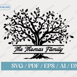 Split Monogram Tree Of Life SVG Cut File | Family Tree Svg | Split Monogram Svg | Laser CNC Plotter Cricut Cut File | Family Reunion SVG