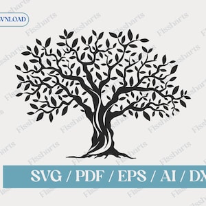 Olive Tree Vector SVG Cut File / Pattern Panel / Tree of Life Svg / Family Tree svg / Laser CNC Plotter Cricut Cut File / Download istantaneo