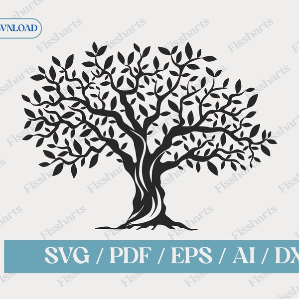 Olive Tree Vector SVG Cut File | Pattern Panel | Tree of Life Svg | Family Tree svg | Laser CNC Plotter Cricut Cut File | Instant Download