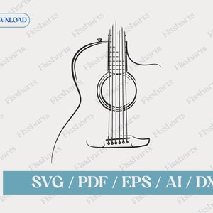 Gitaar vorm Vector gesneden bestand | Gitaarvorm Logo | Pictogram voor gitaarvorm | Gitaarvorm Eps Svg Dxf Ai PDF | Gitaar Vorm Silhouet