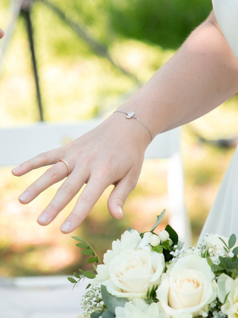 Braut Schmuckset mit Blume und durchsichtigem Tropfen Silber-farben Hängende Ohrringe, Armband und Kette, Hochzeitsschmuck, Brautschmuck Armband