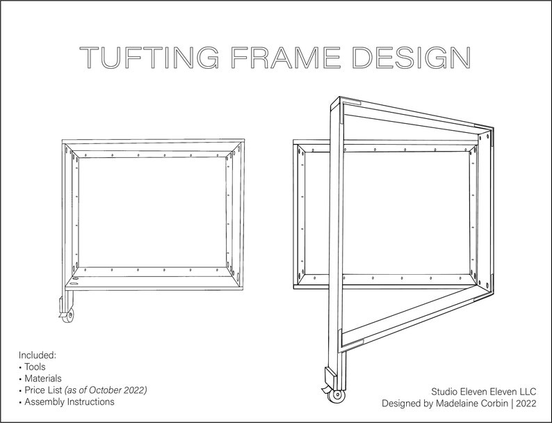 TUFTING FRAME Digital Plans for Building Your Own Etsy Canada
