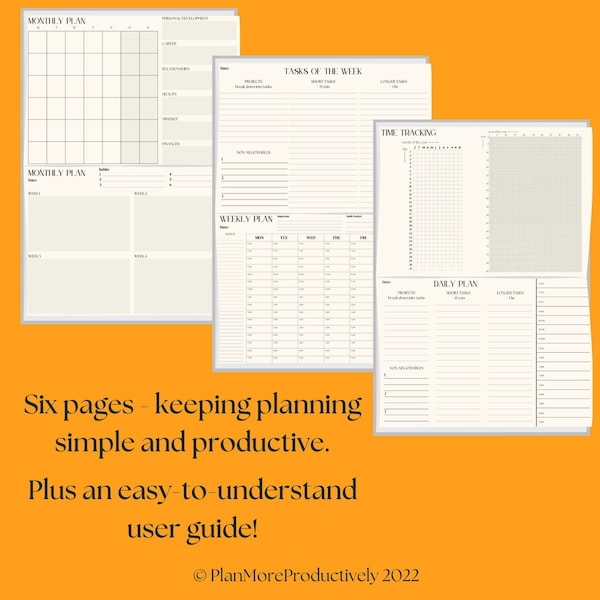 The Productivity Method Plan | Monthly, weekly, daily goal setting planner 2023 | Digital download for iPad, smart tablet and print