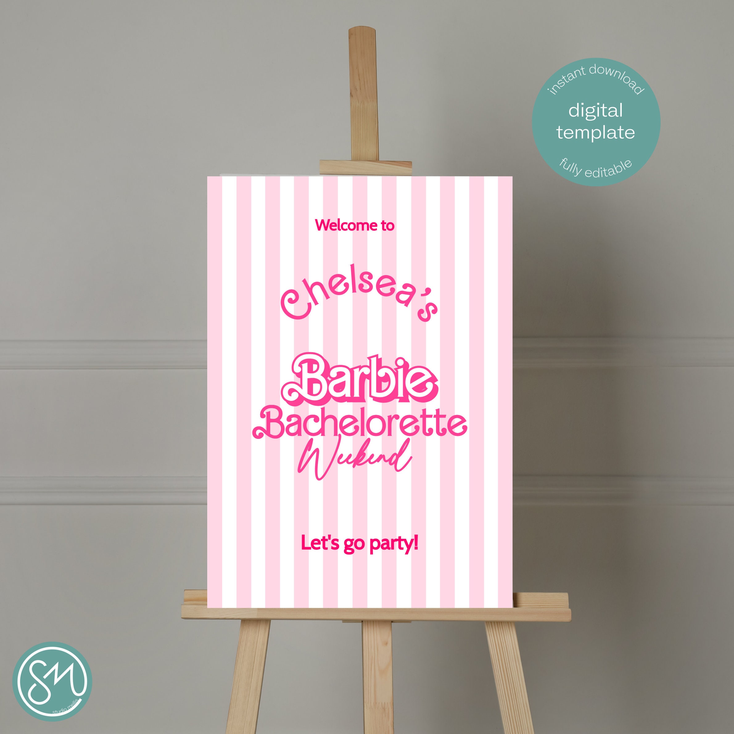 Barbie Welcome Sign Bachelorette / Hen Do Personalized Sign - Etsy UK