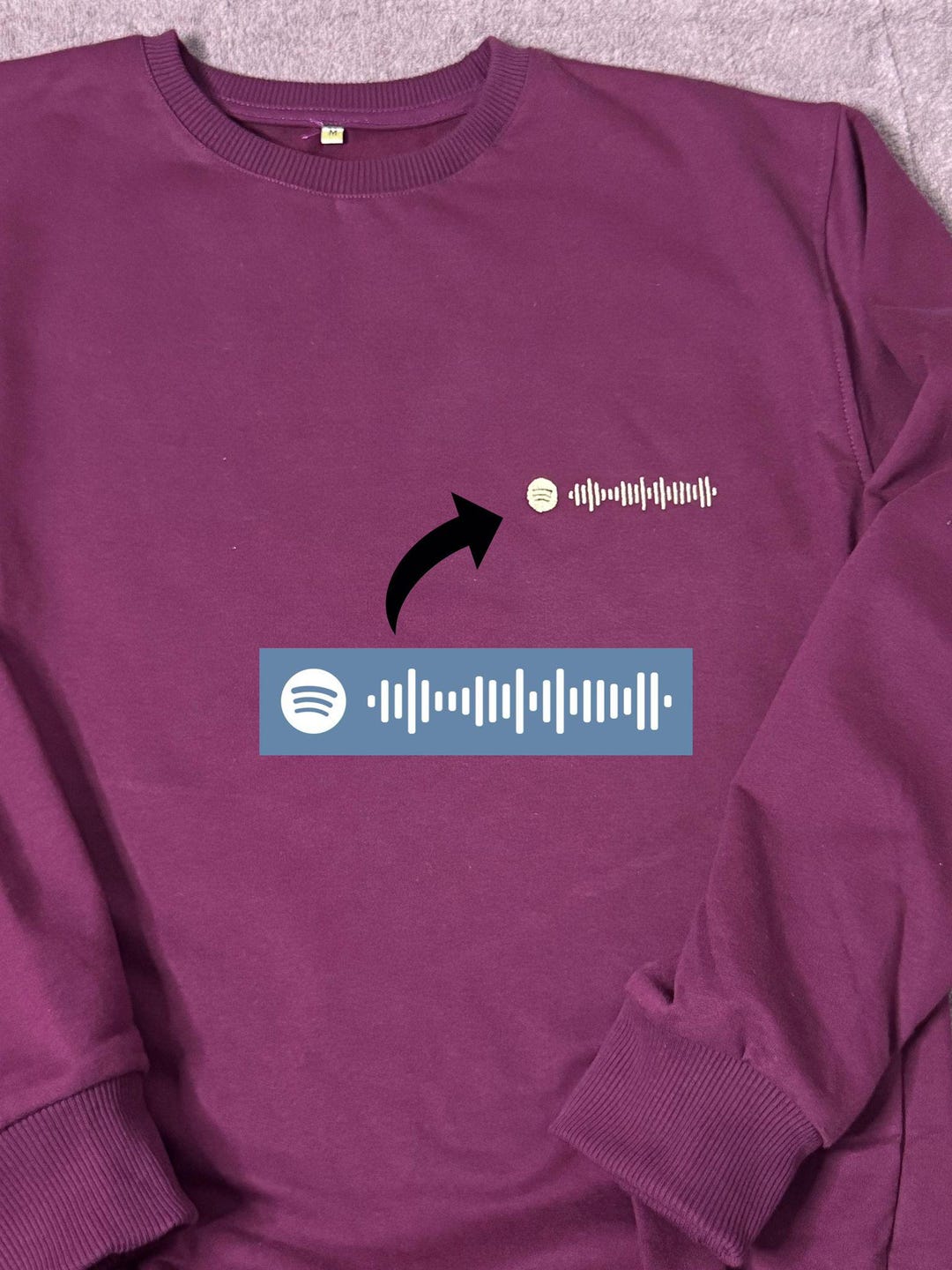 Personalized Embroidered Song Code Sweatshirt, Music Lover Gift - Etsy