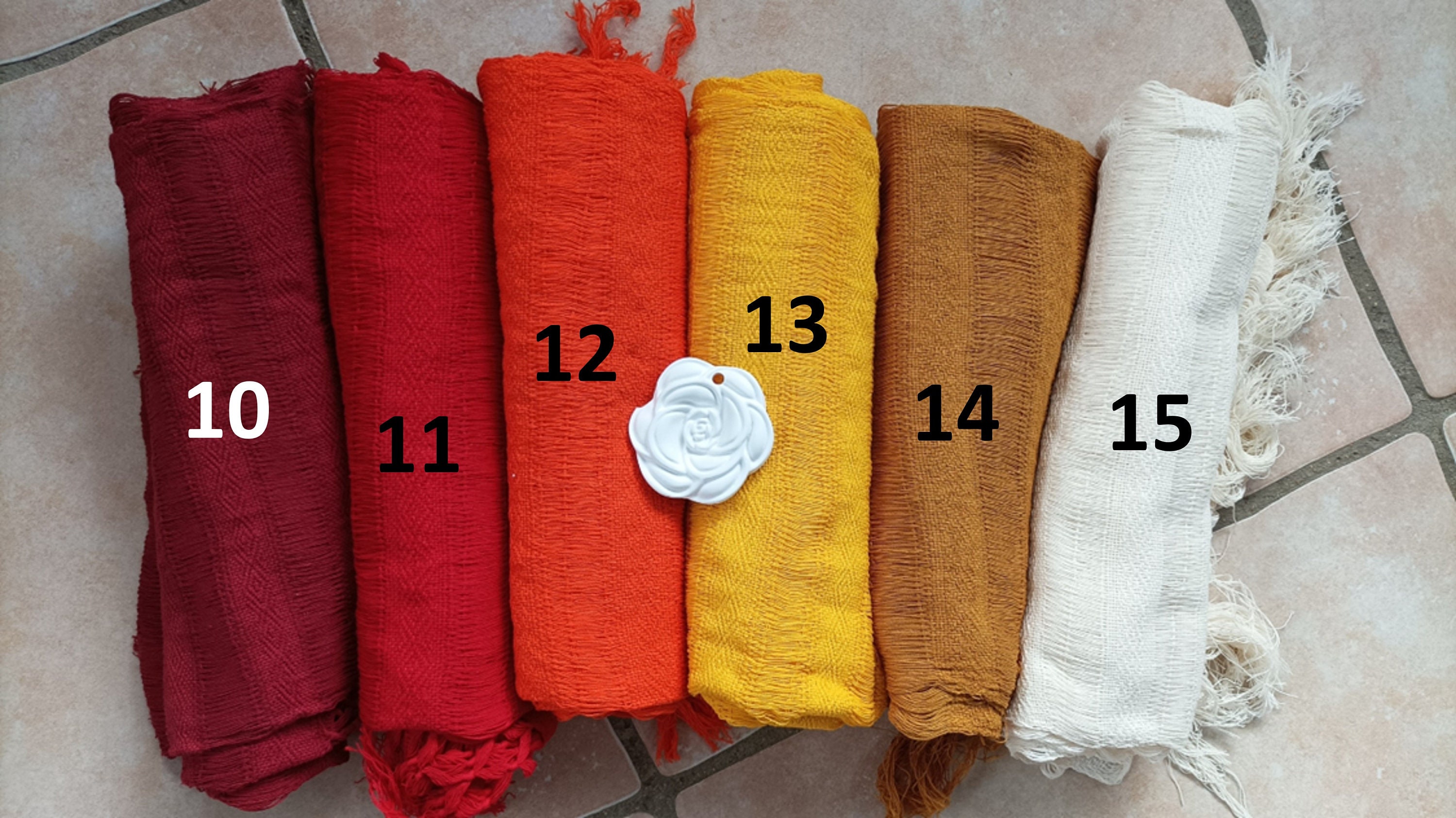 Châle Rebozo Mexicain En Coton - Marron Beige - écharpe Tissée à Franges, Motif Géométrique