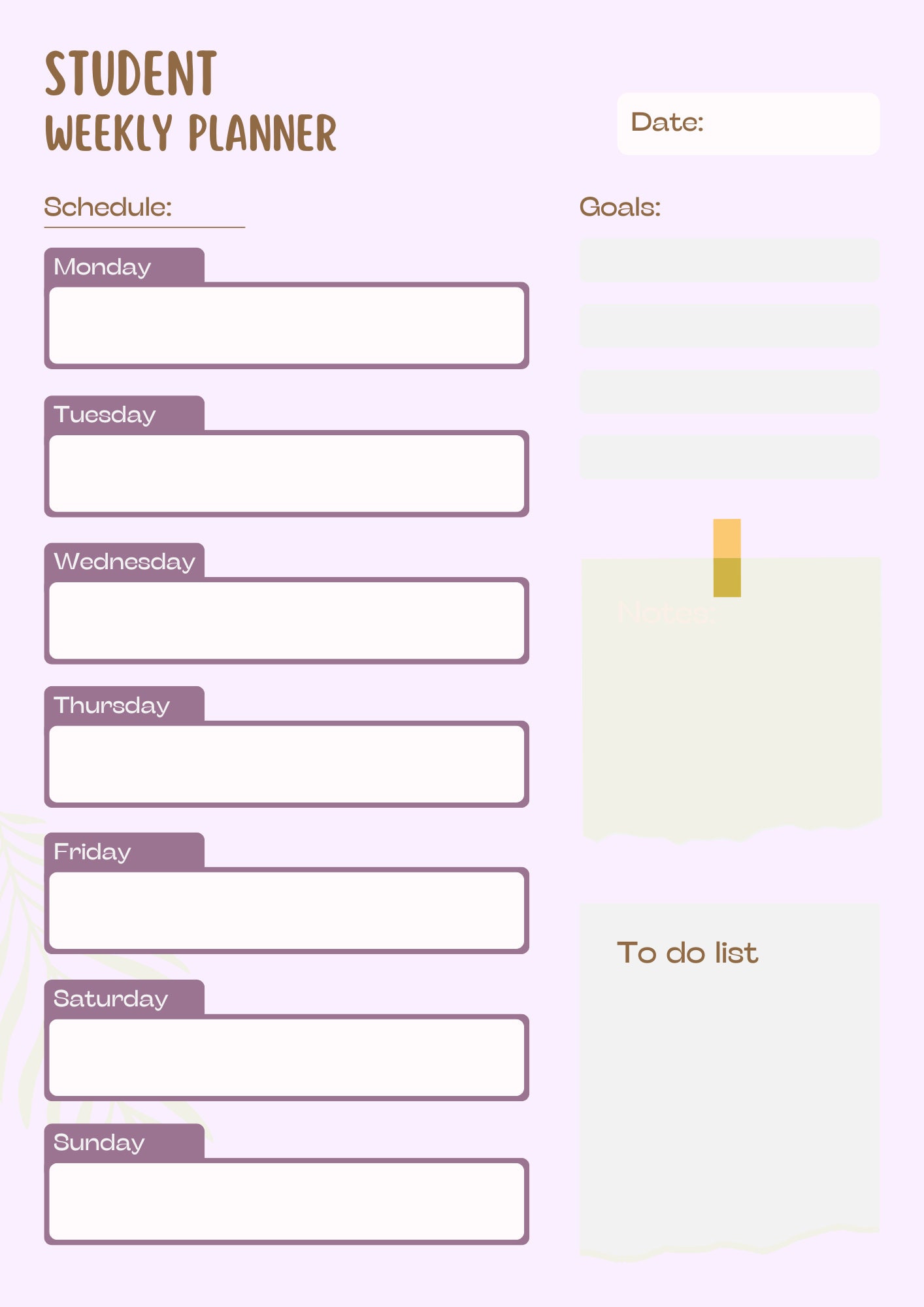Digital Weekly Planner Printable & Editable A4 Template, Goodnotes ...