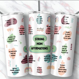 Strong Mom Skinny Tumbler 20oz 30oz Wrap, Mom Vocabulary, Affirmations Mother Wrap PNG File, Sublimation Straight & Tapered Digital Download