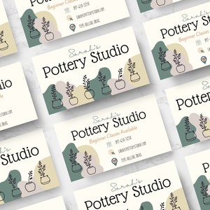 Pottery Studio Visitenkarten Design, Keramik Visitenkarte, Pottery Wheel Klasse, Keramik Studio Visitenkarte, Printable 23