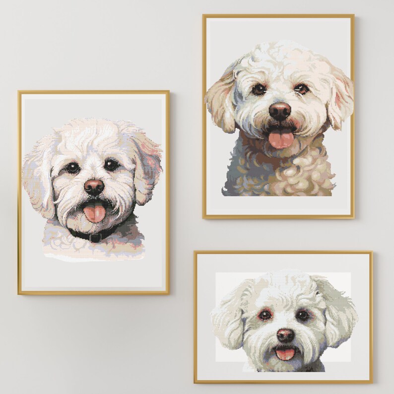 Bichon Frise Dog Pattern Print Dress