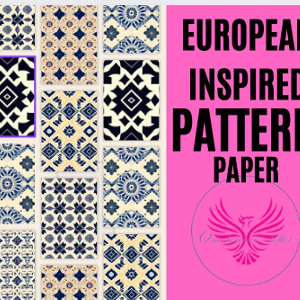 Pattern Paper Seamless European Inspired crafting, invitation, scrap booking Seamless patterns 6 seamless patterns 6 complimentary colors