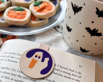 Halloween Ghost Cookie || Magnetic Bookmark || Bookish