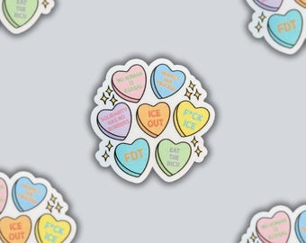 Anti ICE & FDT Conversation Hearts || Vinyl Sticker || AIR Collection