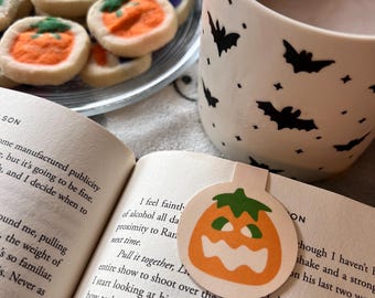 Halloween Pumpkin Cookie || Magnetic Bookmark || Bookish