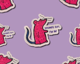 Sounds Gay, I’m In || Vinyl Sticker || Bi Flag Inspired
