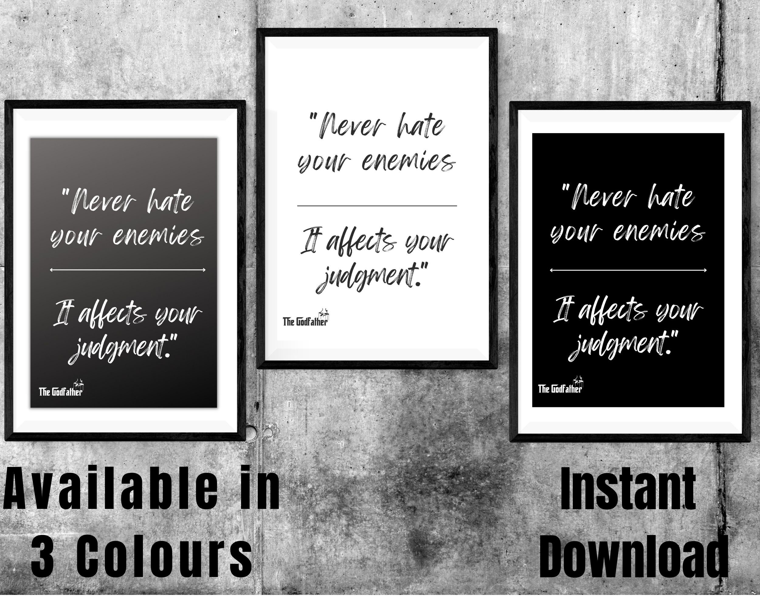 The Godfather Movie Film, Quotes, Downloadable Print, Wall Decor, Never