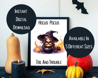 Little Witches Halloween Kids Wall Art, Witches Quotes, Halloween Decor, Decorations, Party Posters