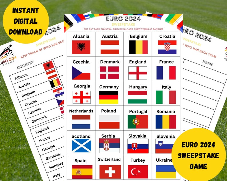 Euro 2025 Sweepstake Game, Football Sweepstake, Digital Download, PDF