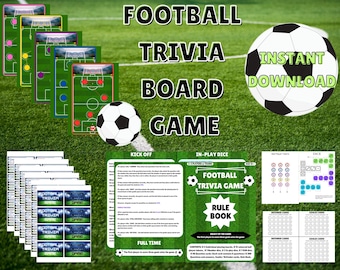 Football/Soccer Trivia Board Game, Instant Download, Party Game, Football Board Game, Soccer Board Game, Christmas Party Game.