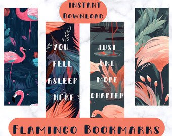 Flamingo Bookmarks, Digital Instant Download, Printable bookmarks, Book lovers, Gifts,