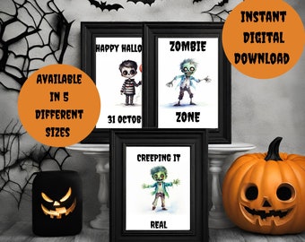 Cute Halloween Kids Wall Art/Decor, Fall Prints, Instant Digital Download, Spooky Fun Poster, Party Poster, Halloween Fun Art.