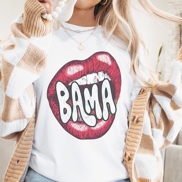 Alabama Red Lips Crimson Tide Shirt Design, Bama Trending T-Shirt Sublimation Gift For Women