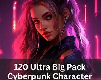 Ultra Big Pack - over 120 Cyberpunk NPC - Character Pictures for Scifi roleplay / Shadowrun / Cyberpunk 2020
