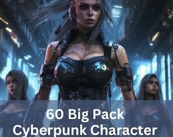 Big Pack - 60 Cyberpunk Bigpack - Character or NPC Pictures for Shadowrun / Scifi roleplay / Cyberpunk 2020