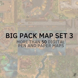 Big 50 Map Set 3 - Mapa digital de D&D, mapa de batalha, mapa de RPG