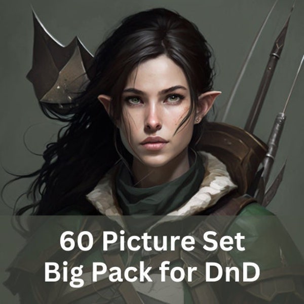 D&D Big Pack 60 - Bilder Set für Rollenspiel, Tabletop, Rollenspiel für Gießerei und Roll20