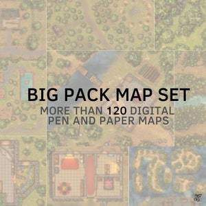 Zestaw map Big 120 - cyfrowa mapa D&D, mapa bitewna, mapa RPG