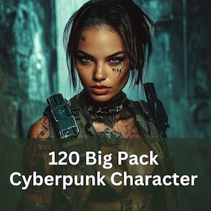 Big Pack - 120 Realistic Cyberpunk Bigpack - Character or NPC Pictures for Scifi roleplay / Shadowrun / Cyberpunk 2020