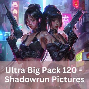 Ultra Big Pack - 120 Shadowrun Bigpack NPC - Character Pictures for Sci-fi roleplay and Cyberpunk