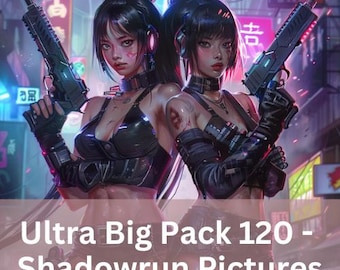 Ultra Big Pack - 120 Shadowrun Bigpack NPC - Character Pictures for Sci-fi roleplay and Cyberpunk
