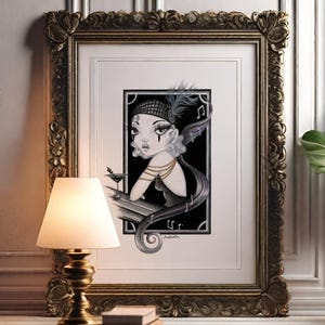 Art Deco Flapper Print | Vintage Jazz Age Illustration, 1920s Wall Art, Glamorous Noir Decor, Maybe Martini by Nicola Milan