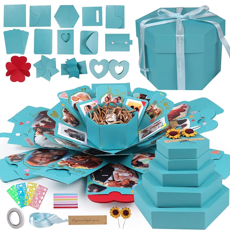 Photo Explosion Gift Box Kit Custom Photo Gift Box Perfect for Fathers