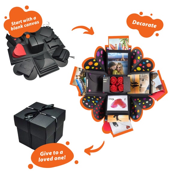 Hexagon Pre Assembled Explosion Gift Box Kit Pop up Photo Box Gift