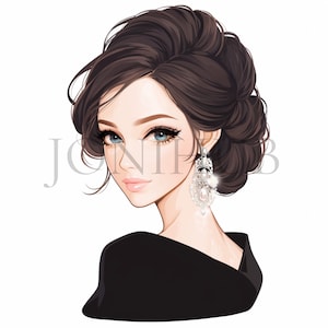 Clipart femme élégante | 10 fichiers JPG de haute qualité | Téléchargement numérique | Images d'album | Technique mixte | Graphiques élégants pour femmes | Clipart femmes