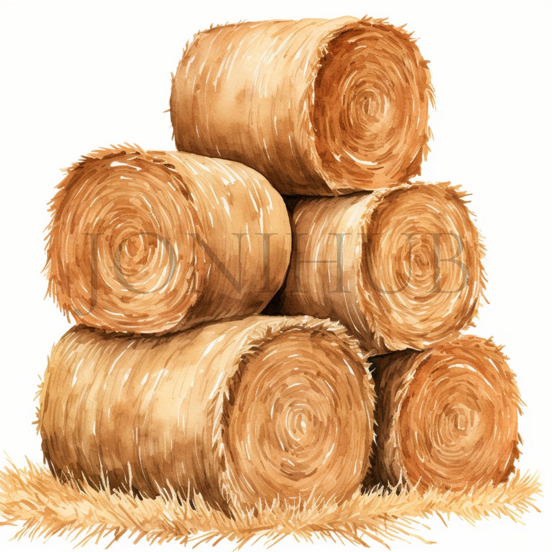 Hay Bale Clipart | 10 High Quality Jpg's | Digital Download | Clipart ...