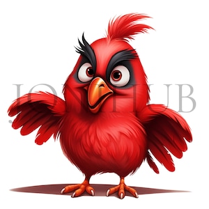 Imágenes prediseñadas de cardenal rojo, 10 JPG de alta calidad, Descarga digital, Gráficos vectoriales de aves, Ilustración cardinal, Gráficos de aves, Creación de tarjetas